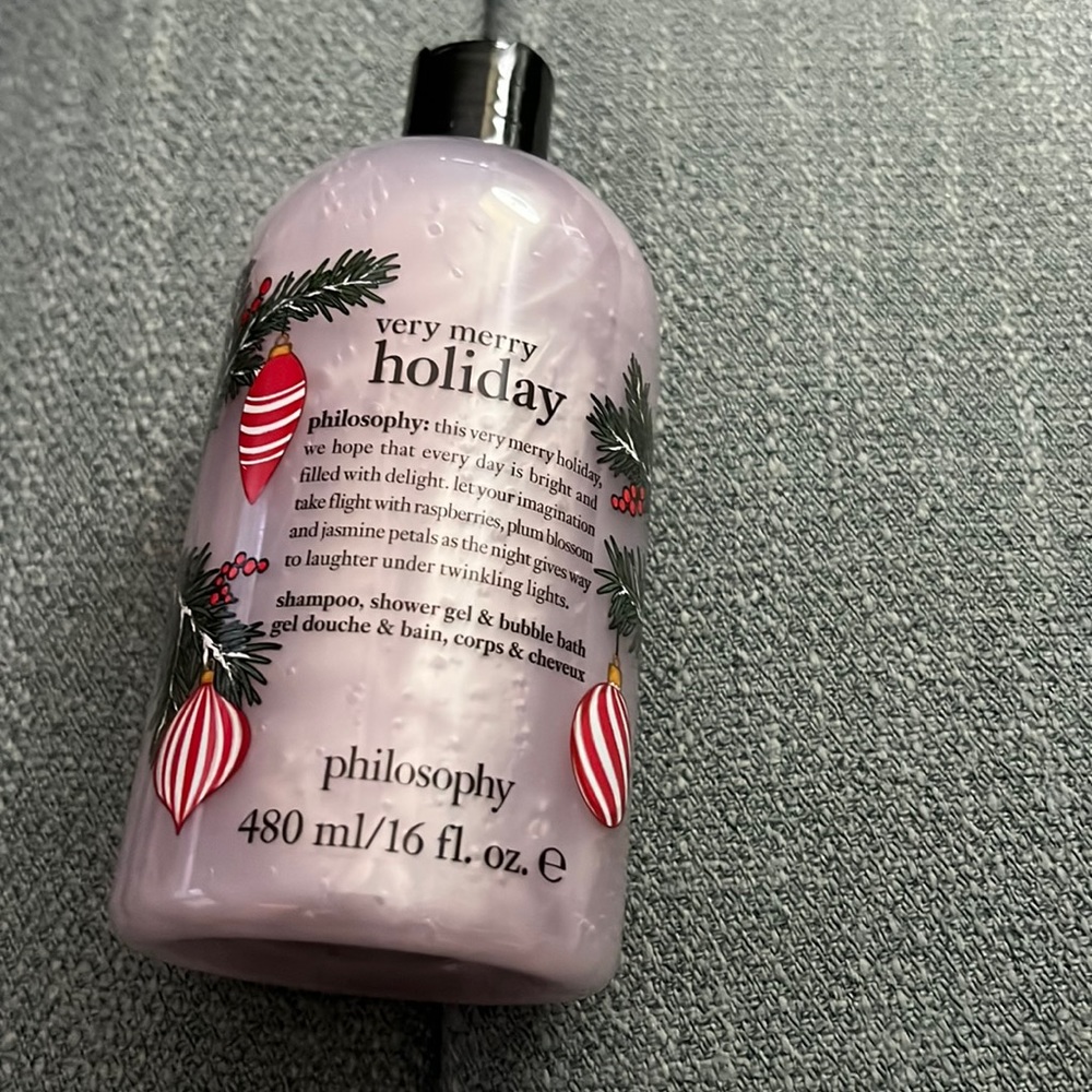 Philosophy very merry holiday shampoo, shower gel, and bubble bath NEW